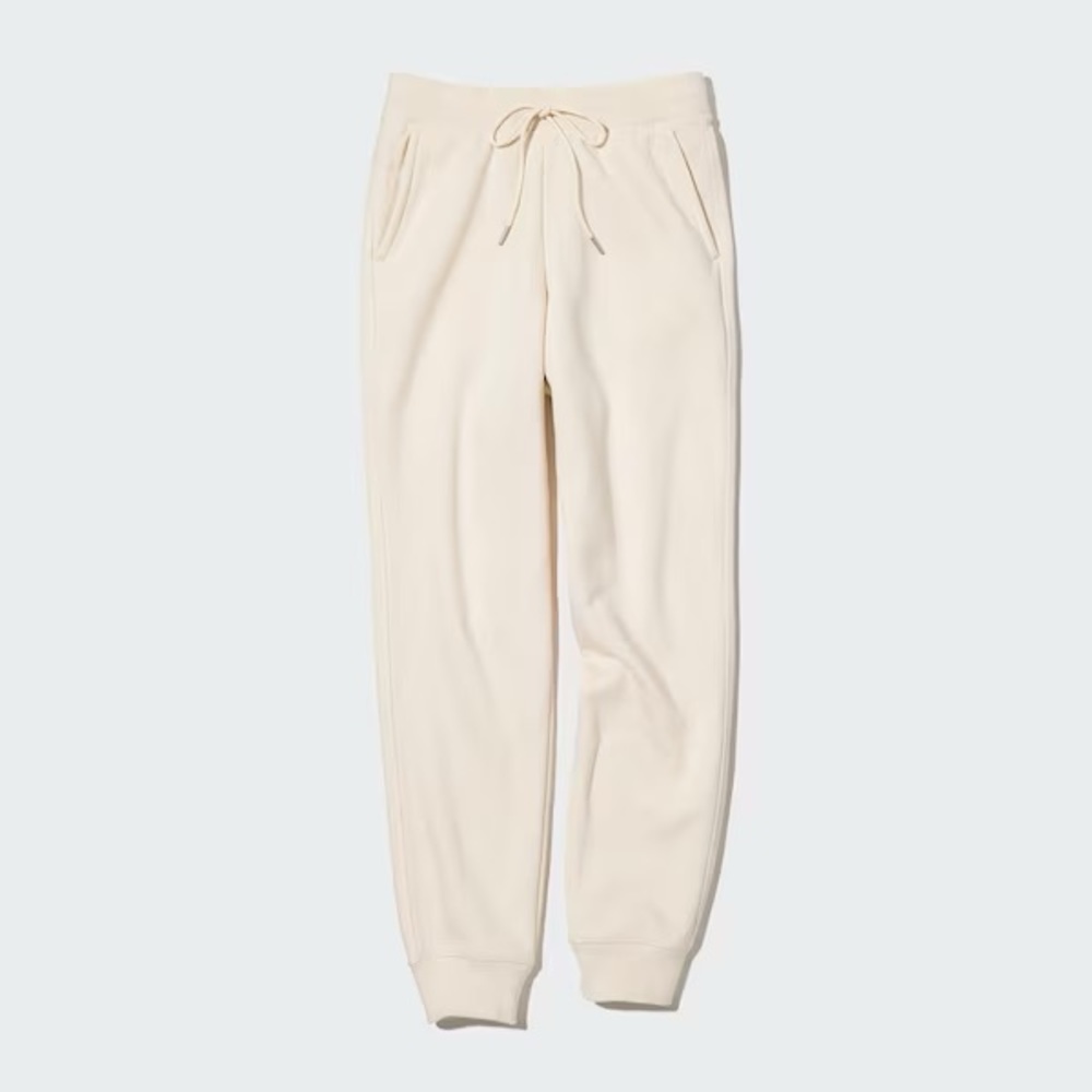 NWT Uniqlo Heat Tech Pile Lined Sweat Pants Off White Size M